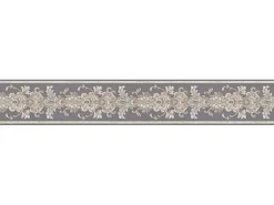 Bricoflor Barock Bordüre 10 Cm Breit Ornament Tapetenbordüre aus Papier und Vinyl Vintage Tapetenborte in Grau und Beige für Wohnzimmer