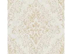 Bricoflor Barock Tapete Weiß Gold Elegante Schlafzimmer und Esszimmer Vliestapete mit Ornament Vintage Wandtapete mit Vinyl Im Nostalgie Stil