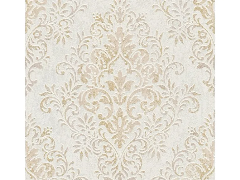 Bricoflor Barock Tapete Weiß Gold Elegante Schlafzimmer und Esszimmer Vliestapete mit Ornament Vintage Wandtapete mit Vinyl Im Nostalgie Stil