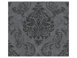 Bricoflor Barock Tapeten Panel anthrazit Tapete Selbstklebend Ideal für Schlafzimmer und Wohnzimmer Vintage Vliestapete mit Ornament als Wandpaneel