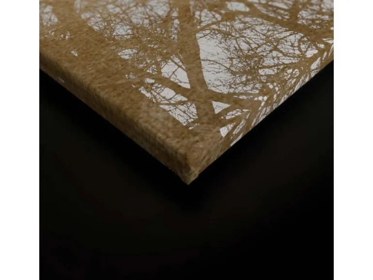Bricoflor Baumkronen Bild Gold Weiß Leinwandbild Mit Vögeln In Baum Romantisches Wandbild Ideal Für Schlafzimmer Und Flur 60 X 90