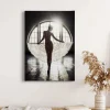 Bricoflor Bild Mit Frau In Schwarz Weiß Nostalgie Wandbild Mit Ballerina Für Schlafzimmer Und Wohnzimmer Leinwand Bild Mit Ballett Tänzerin