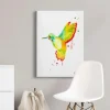 Bricoflor Bild Mit Kolibri Buntes Vogelbild Im Kunst Design Ideal Für Wohnzimmer Und Schlafzimmer Leinwand Bild Mit Vogel Gemalt