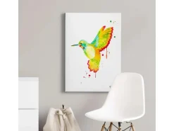 Bricoflor Bild Mit Kolibri Buntes Vogelbild Im Kunst Design Ideal Für Wohnzimmer Und Schlafzimmer Leinwand Bild Mit Vogel Gemalt