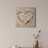 Bricoflor Bild Mit Steinen Als Herz Leinwand Bild Mit Strand Motiv Ideal Für Schlafzimmer Und Badezimmer Wandbild Im Maritimen Stil In Beige Und Grau