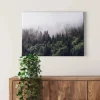 Bricoflor Bild Mit Wald In Nebel Tannenwald Bild Auf Leinwand Ideal Für Flur Und Schlafzimmer Landschaft Wandbild In Grün Und Weiß Mit Winterwald