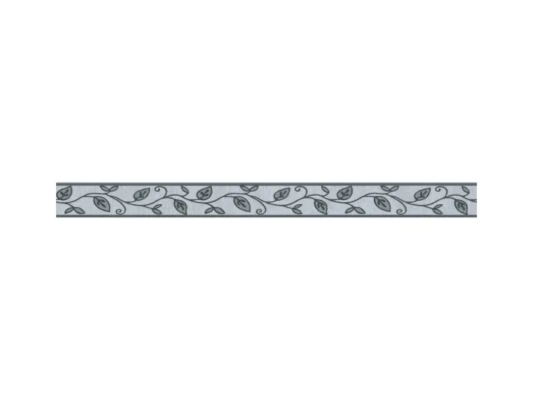 Bricoflor Blätter Bordüre aus Vlies und Vinyl Selbstklebende Tapetenbordüre in Grau Moderne Küchenbordüre mit Floralem Design