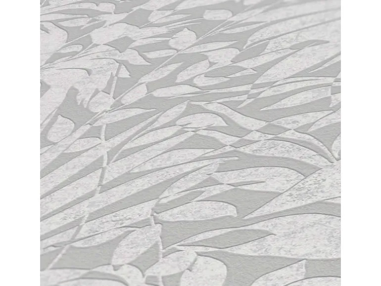 Bricoflor Blätter Tapete in Grau Silber Vlies Mustertapete für Schlafzimmer und Küche Metallic Vliestapete mit Palmenblättern