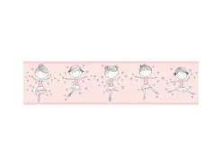 Bricoflor Bordüre Selbstklebend Kinderzimmer Von Mädchen Ballerina Tapete Mädchenzimmer Rosa Tapetenbordüre Ideal für Mädchen und Babys