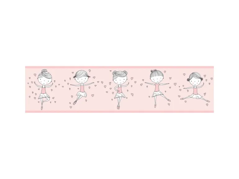 Bricoflor Bordüre Selbstklebend Kinderzimmer Von Mädchen Ballerina Tapete Mädchenzimmer Rosa Tapetenbordüre Ideal für Mädchen und Babys