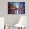Bricoflor Buntes Leinwand Bild Mit Moderner Kunst Abstraktes Wandbild Im Ölgemälde Stil Kunst Leinwandbild Mit Stadt Motiv Für Wohnzimmer Und Flur