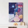 Bricoflor Cinderella Bild Auf Leinwand Mädchenzimmer Wandbild Mit Märchen Motiv In Pink Und Blau Kinderzimmer Leinwand Bild Mit Schloss Und Prinzessin