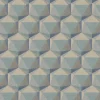 Bricoflor 3D Tapete Geometrisches Muster Vliestapete Blau Türkis Für Schlafzimmer Und Badezimmer Mustertapete In Leinenoptik