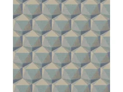 Bricoflor 3D Tapete Geometrisches Muster Vliestapete Blau Türkis Für Schlafzimmer Und Badezimmer Mustertapete In Leinenoptik