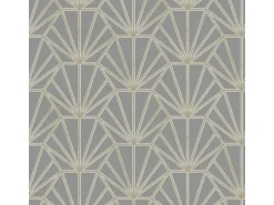 Bricoflor 20er Jahre Tapete in Grau und Gold Art Deco Tapete für Wohnzimmer und Schlafzimmer Elegante Vliestapete mit Geometrischem Muster