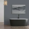Bricoflor Fischschwarm Wanddeko Leinwandbild In Grau Für Küche Und Badezimmer Maritimes Wandbild Mit Fischen In 120 X 80 Cm Modern