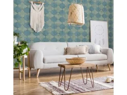 Bricoflor Fliesen Tapete Blau Türkis Orientalische Vlies Fliesentapete in Mosaik Optik Marokkanisch Arabische Vliestapete in Fliesenoptik für Küche