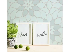 Bricoflor Florale Tapete in Pastellfarben Mosaik Vliestapete Floral mit Glitzer Effekt Vlies Mustertapete mit Blumen in Hellblau Mint
