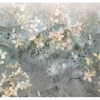 Bricoflor Florale Tapete Transparent Vlies Fototapete mit Blumen im Herbst Moderne Blumentapete in Grau Blau Beige für Esszimmer und Schlafzimmer