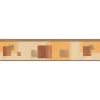 Bricoflor Geometrische Tapeten Bordüre in Orange und Terracotta Esszimmer und Wohnzimmer Tapetenbordüre aus Papier und Vinyl Tapetenborte mit Quadrat