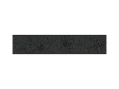 Bricoflor Glitzer Tapetenbordüre in Schwarz Selbstklebende Tapeten Bordüre mit Blumen Florale Tapetenborte Ideal für Wohnzimmer und Flur