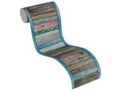Bricoflor Holz Bordüre im Vintage Stil Tapeten Bordüre in Holzoptik für Küche und Wohnzimmer Shabby Chic Papierbordüre in Braun und Blau