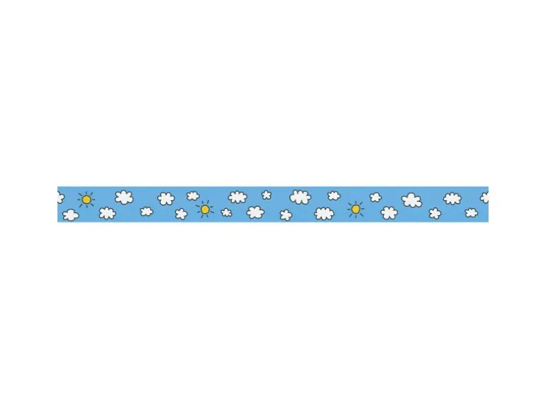 Bricoflor Kinderzimmer Bordüre mit Wolken und Sonne Hellblaue Bordüre für Babyzimmer Von Jungen und Mädchen Kinder Tapeten Bordüre 5 Cm Breit