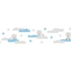 Bricoflor Kinderzimmer Bordüre Selbstklebend Baby Tapete mit Wolken Grau Hellblau Kinder Bordüre Ideal für Babyzimmer Von Jungen