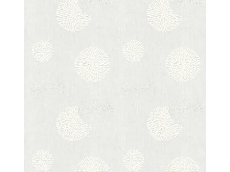 Bricoflor Kreis Tapete Floral überstreichbare Vliestapete mit Blüten Modern für Esszimmer und Wohnzimmer Vlies Mustertapete mit Blumenmuster in Weiß