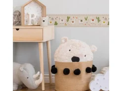 Bricoflor Lama Tapete für Kinder in Rosa Selbstklebende Bordüre Ideal für Kinderzimmer Kaktus Tapete aus Vlies für Jungen und Mädchen