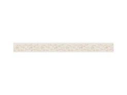 Bricoflor Landhaus Tapetenbordüre Selbstklebend Blümchen Tapeten Bordüre Ideal für Bad und Küche im Landhausstil Vlies Tapetenborte in Weiß und Gold