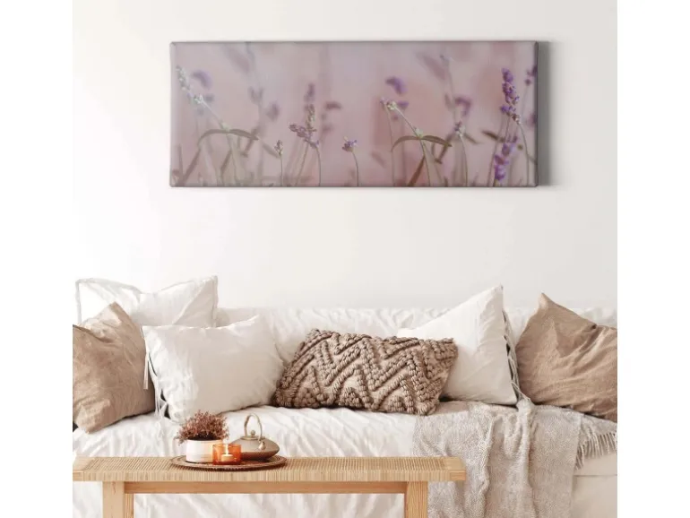 Bricoflor Lavendel Bild Auf Leinwand Blumenwiese Wandbild In Flieder Lila Ideal Für Schlafzimmer Und Küche Provence Leinwandbild Mit Lavendelfeld