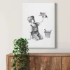 Bricoflor Leinwand Bild Mit Zeichnung Street Art Wandbild In Schwarz Weiß Ideal Für Wohnzimmer Und Jugendzimmer Modernes Leinwandbild Mit Superhelden