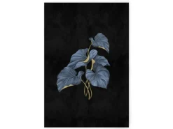 Bricoflor Leinwand Schwarz Bild Mit Blättern Im Botanical Stil Modernes Wandbild Mit Palmenblättern 80 X 120 Cm Ideal Für Küche