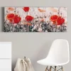 Bricoflor Leinwandbild Mit Mohnblumen Rotes Wandbild Mit Blumenwiese Ideal Für Wohnzimmer Und Schlafzimmer Sommer Leinwand Bild Mit Blumen