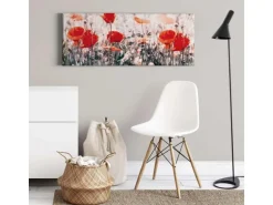 Bricoflor Leinwandbild Mit Mohnblumen Rotes Wandbild Mit Blumenwiese Ideal Für Wohnzimmer Und Schlafzimmer Sommer Leinwand Bild Mit Blumen