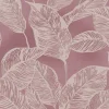 Bricoflor Malve Tapete mit Blätter Muster Skandinavische Vliestapete in Leinenoptik Tapete in Mauve für Wohnzimmer
