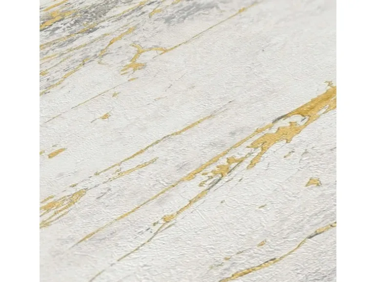 Bricoflor Marmor Tapete Weiß Gold Grau für Wohnzimmer und Schlafzimmer Scheuerbeständige Vliestapete in Marmoroptik mit Vinyl