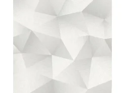 Bricoflor Metallic Vliestapete Geometrisch Weiße Tapete mit Dreieck Design in 3D Optik Grafische Mustertapete in Weiß Grau für Büro und Schlafzimmer