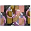 Bricoflor Mid Century Bild Rosa Gold Lila Leinwandbild Abstrakte Kunst Mit Menschen Retro Leinwand 120 X 80 Cm Für Wohnzimmer