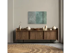 Bricoflor Minimalist Wandbild In Betonoptik Deko Bild Mit Streifen Grau Grün Leinwandbild Skandinavisch Für Büro In 90 X 60 Cm
