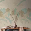 Bricoflor Monstera Tapete In Beige Mint Gold Moderne Fototapete Mit Palmenblättern Vlies Mustertapete Ideal Für Wohnzimmer