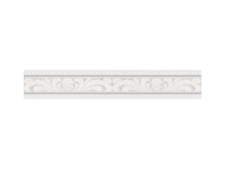 Bricoflor Ornament Wandbordüre in Weiß und Grau Papierbordüre im Barock Stil für Wohnzimmer und Schlafzimmer Neobarock Tapeten Bordüre mit Vinyl