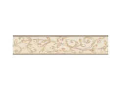 Bricoflor Papier Tapetenbordüre für Küche Mediterrane Bordüre mit Ornament Vinyl Wandbordüre im Landhausstil in Beige und Gold