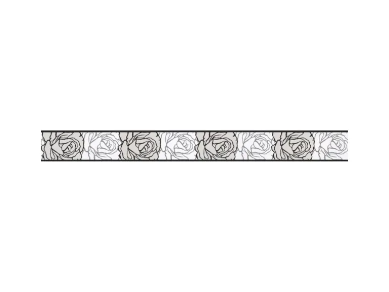 Bricoflor Rosen Tapeten Bordüre Selbstklebende Tapetenbordüre in Schwarz und Weiß Florale Tapetenborte Ideal für Schlafzimmer und Wohnzimmer