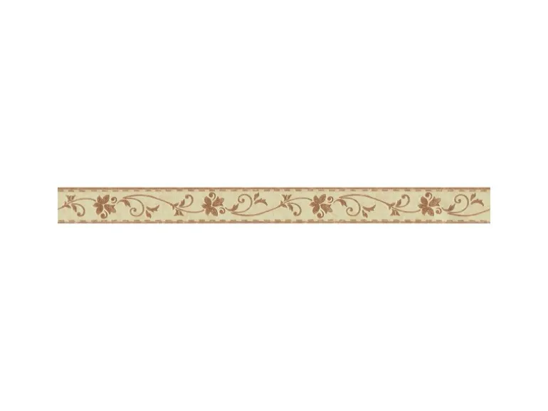 Bricoflor Schmale Tapetenbordüre Selbstklebend Blumen Bordüre in Gold Braun Florale Wandbordüre aus Vlies und Vinyl für Küche und Badezimmer