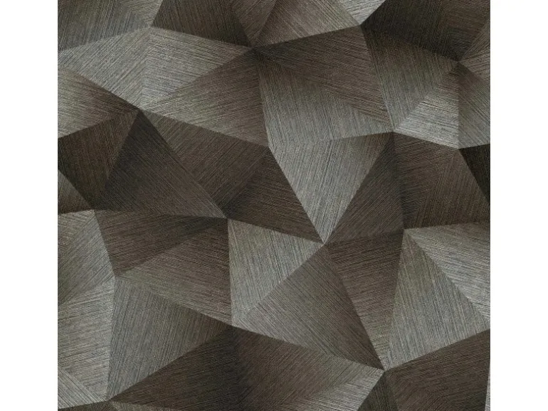 Bricoflor Schwarze Tapete Grafisches Muster Metallic Vliestapete mit Dreieck Muster Vlies Mustertapete Geometrisch Ideal für Büro und Wohnzimmer