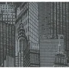 Bricoflor Schwarze Tapete Selbstklebend Modernes Tapeten Panel Ideal für Schlafzimmer und Küche Wolkenkratzer Vliestapete mit Vinyl