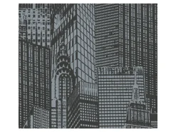 Bricoflor Schwarze Tapete Selbstklebend Modernes Tapeten Panel Ideal für Schlafzimmer und Küche Wolkenkratzer Vliestapete mit Vinyl