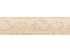Bricoflor Selbstklebende Bordüre für Küche im Landhausstil Beige Tapetenbordüre im Mediterranen Stil Ornament Wand Bordüre aus Vlies und Vinyl